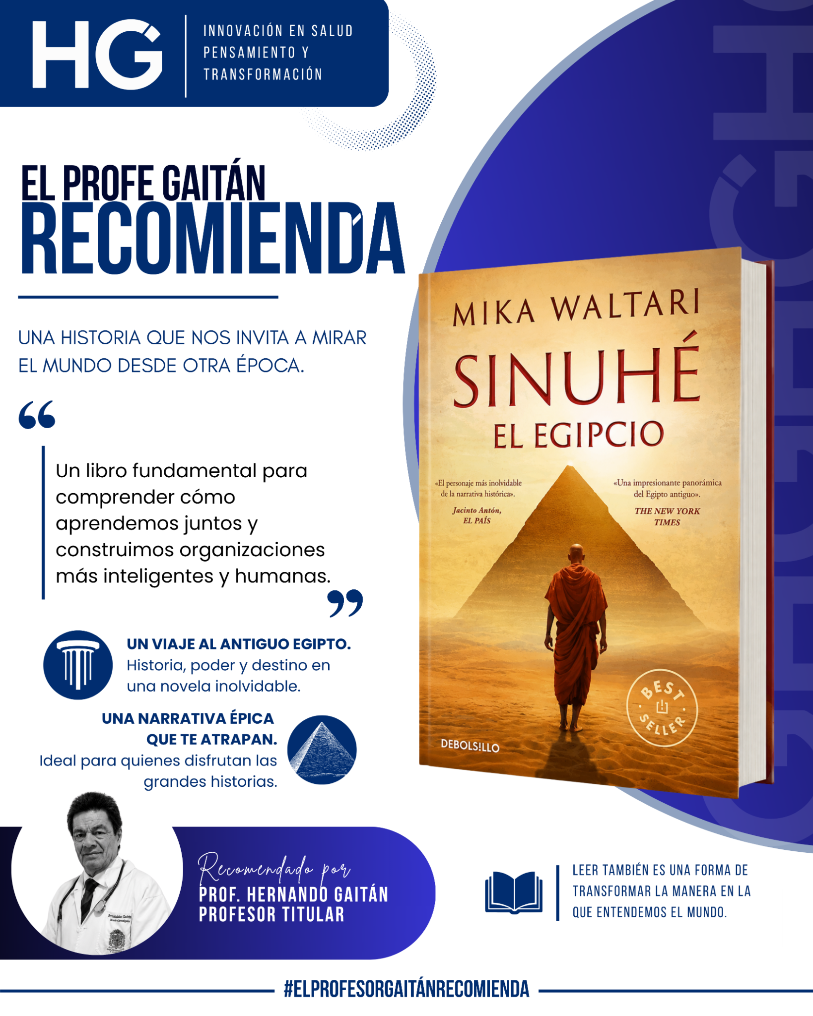 El Profe Gaitán recomienda Sinuhé el egipcio, de Mika Waltari